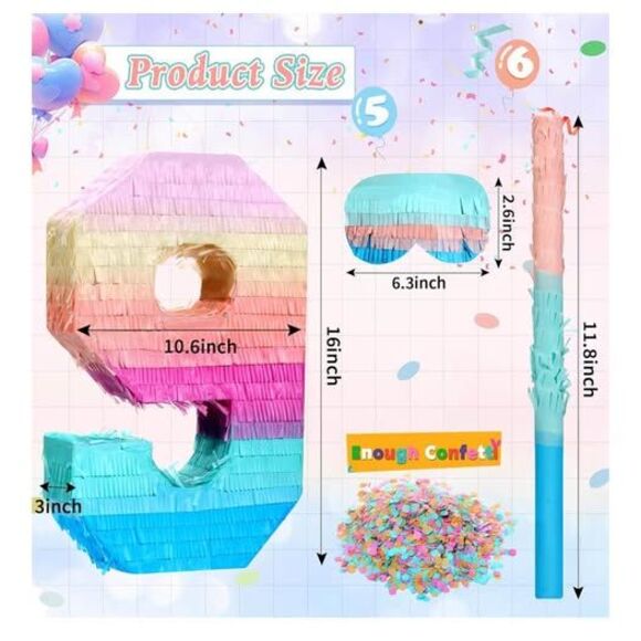 16 Inch Number “9”  Piñata, NEW - Picture 2 of 3